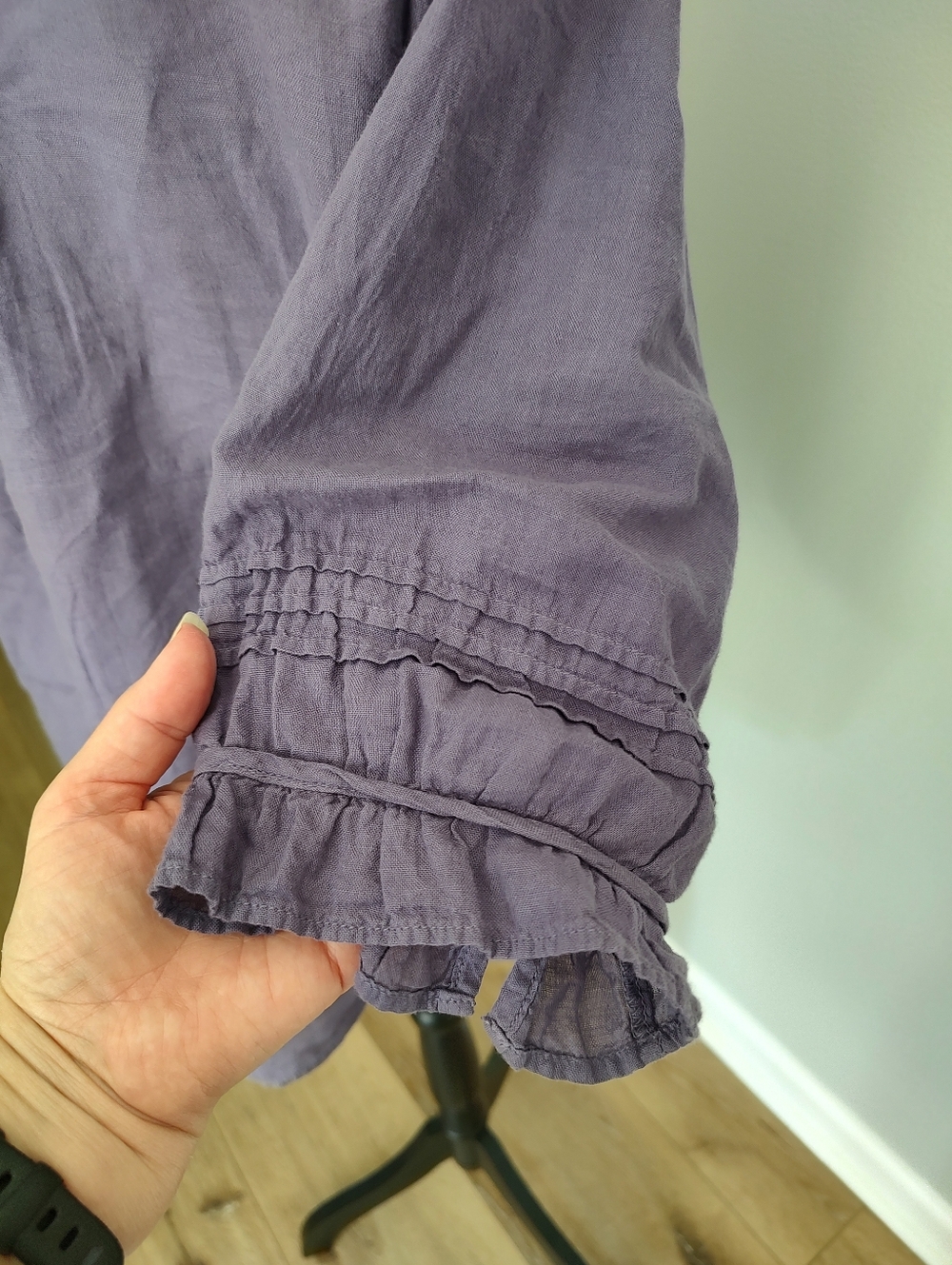 JP And Mattie Sundance Madeline Romantic Cotton Ruffle Top Purple Size L - Picture 6 of 8